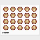 Golden Lijst bruid & bruidegom ronde Sticker (Vel)