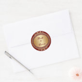 Golden Lijst bruid & bruidegom ronde Sticker (Envelop)