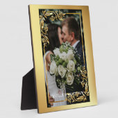 Golden lijst bruiloft foto plaquette fotoplaat (Zijkant)