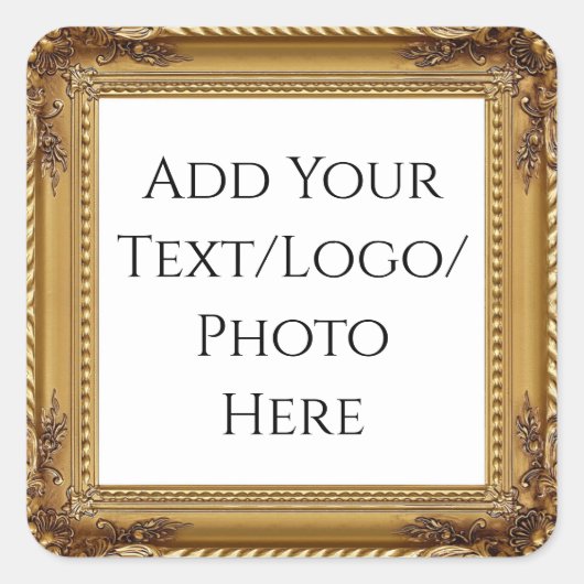 Golden Lijst Business / Evenement / Ambacht Vierkante Sticker (Voorkant)