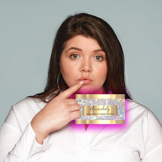 Golden Lijst Event Make-up Beauty Shop Holografisc Visitekaartje
