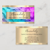 Golden Lijst Event Planner Abstract Blauw Roze Visitekaartje (Voorkant / Achterkant)