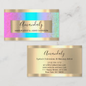 Golden Lijst Event Planner Ombre Blue Confetti Visitekaartje (Voorkant / Achterkant)