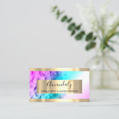 Golden Lijst Event Planner Ombre Blue Pink Visitekaartje (Staand voorkant)