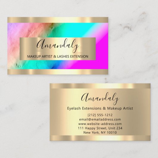 Golden Lijst Event Planner Ombre Blue Visitekaartje (Voorkant / Achterkant)