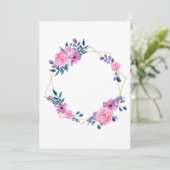 Golden Lijst Flowers Wedding-kaart Kaart (Staand voorkant)