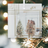 Golden Lijst Foto Kerst Gepersonaliseerd Glas Ornament