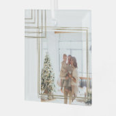 Golden Lijst Foto Kerst Gepersonaliseerd Glas Ornament (Voorkant links)