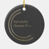 Golden Lijst Foto Kerst Gepersonaliseerd Keramisch Ornament (Achterkant)