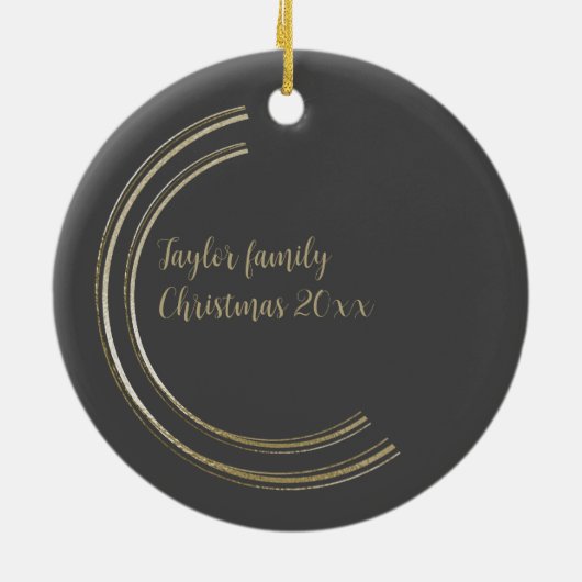 Golden Lijst Foto Kerst Gepersonaliseerd Keramisch Ornament (Achterkant)