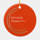 Golden Lijst Foto Kerst Gepersonaliseerd Keramisch Ornament (Achterkant)