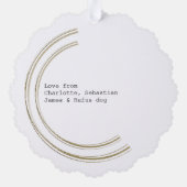 Golden Lijst Foto Kerst Gepersonaliseerd Ornament Kaart (Achterkant)