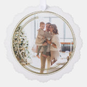 Golden Lijst Foto Kerst Gepersonaliseerd Ornament Kaart (Voorkant)