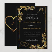 Golden Lijst Hearts Love Toast Weddenschap (Voorkant / Achterkant)