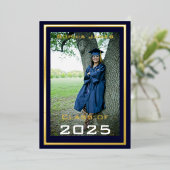 Golden lijst - klasse van 2024 folie uitnodiging (Staand Voorkant)