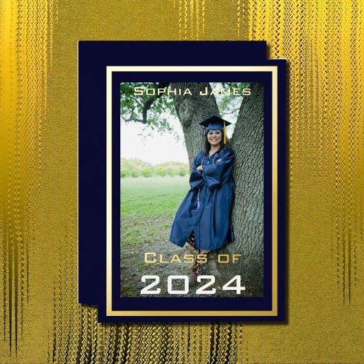 Golden lijst - klasse van 2024 folie uitnodiging