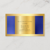 Golden Lijst Kobalt Metallic Indigo Blue Minimal Visitekaartje (Achterkant)