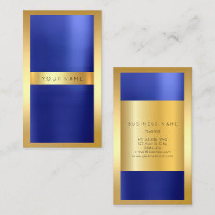 Golden Lijst Kobalt Metallic Indigo Blue Verticaal Visitekaartje