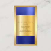 Golden Lijst Kobalt Metallic Indigo Blue Vertical Visitekaartje (Achterkant)