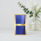 Golden Lijst Kobalt Metallic Indigo Blue Vertical Visitekaartje (Staand voorkant)