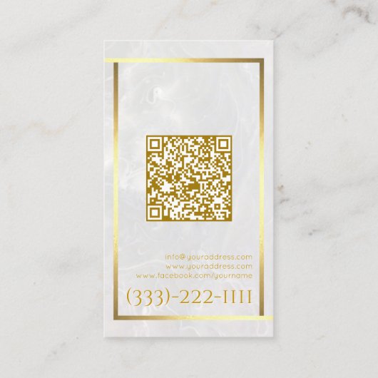 Golden Lijst Marble Stone Earring Display Visitekaartje (Achterkant)