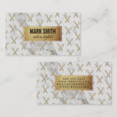 Golden Lijst Marble Stylist Shears Visitekaartje (Voorkant / Achterkant)