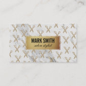 Golden Lijst Marble Stylist Shears Visitekaartje (Voorkant)