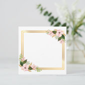 Golden Lijst met bloemen op diagonalen Feestdagenkaart (Staand voorkant)