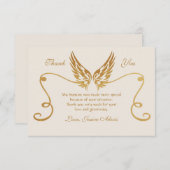 Golden Lijst met Wings Hartelijk dank Bedankkaart (Voorkant / Achterkant)