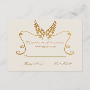 Golden Lijst met Wings-responskaart Kaart