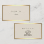 Golden Lijst Minimale Ivory Metallic Visitekaartje (Voorkant / Achterkant)