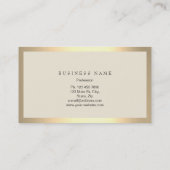 Golden Lijst Minimale Ivory Metallic Visitekaartje (Achterkant)