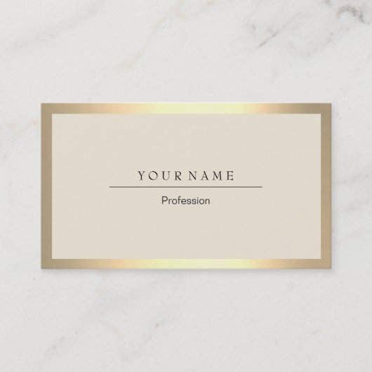 Golden Lijst Minimale Ivory Metallic Visitekaartje (Voorkant)