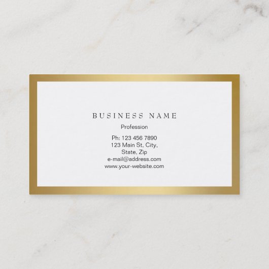 Golden Lijst Minimale witte metalen Visitekaartje (Achterkant)