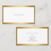 Golden Lijst Minimale witte metalen Visitekaartje (Voorkant / Achterkant)