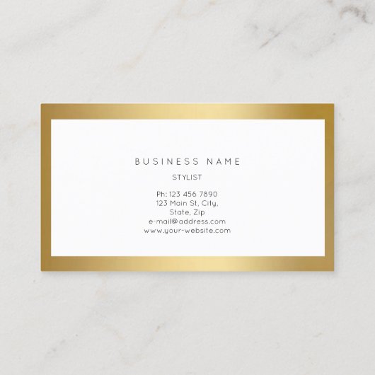 Golden Lijst Minimale witte metalen Visitekaartje (Achterkant)