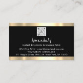 Golden Lijst Mode Boutique Shop Black QRCODE Visitekaartje (Achterkant)