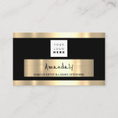 Golden Lijst Mode Boutique Shop Black QRCODE Visitekaartje (Voorkant)