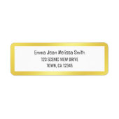 Golden Lijst Modern Elegant Glamoureus Goud Chic Etiket (Voorkant)