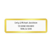 Golden Lijst Modern Elegant Glamoureus Goud Chic Etiket (Voorkant)