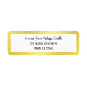 Golden Lijst Modern Elegant Glamoureus Goud Chic Etiket (Voorkant)