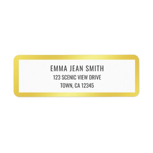 Golden Lijst Modern Elegant Glamoureus Goud Chic Etiket (Voorkant)