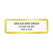 Golden Lijst Modern Elegant Glamoureus Goud Chic Etiket (Voorkant)