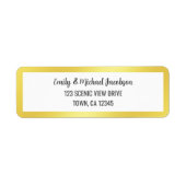 Golden Lijst Modern Elegant Glamoureus Goud Chic Etiket (Voorkant)