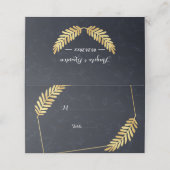 Golden Lijst Navy achterkant Place Card Plaatskaartje (Buitenkant ongevouwen)