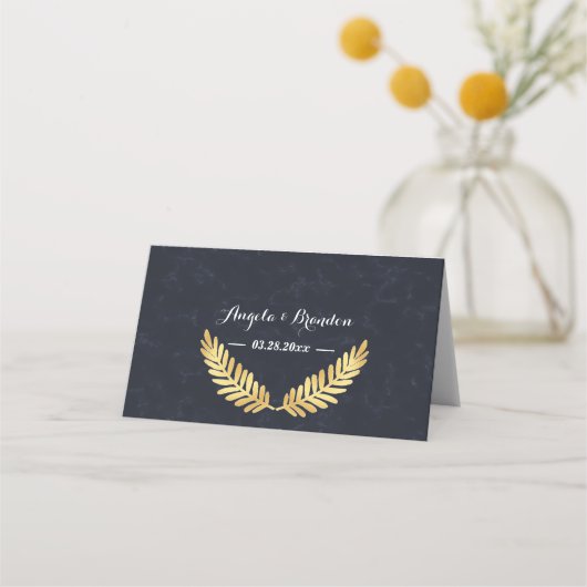 Golden Lijst Navy achterkant Place Card Plaatskaartje (Achterkant)