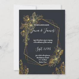 Golden Lijst Navy-bruiloft Kaart