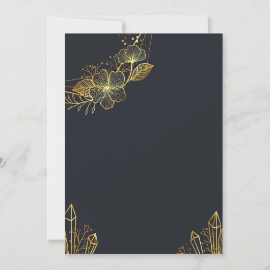 Golden Lijst Navy-bruiloft Kaart (Achterkant)