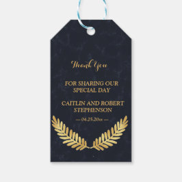 Golden Lijst Navy terug dank u Cadeaulabel