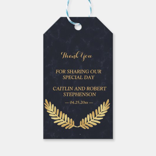 Golden Lijst Navy terug dank u Cadeaulabel (Voorkant)